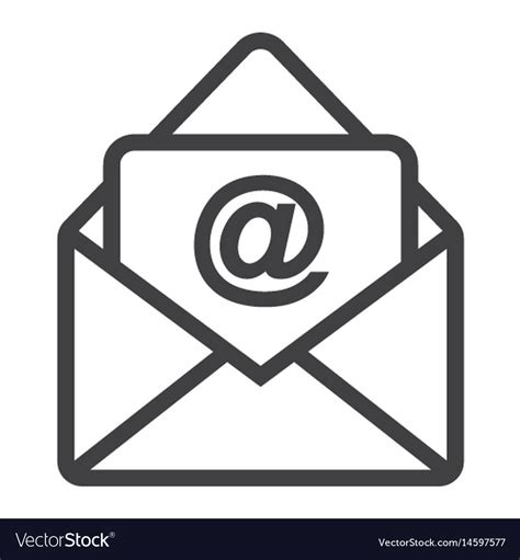 Email Line Icon Envelope And Website Royalty Free Vector