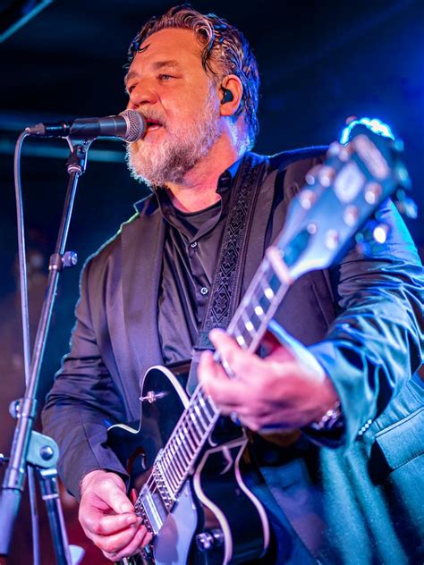 Actor Russell Crowe Hits The Stage In Melbourne Singing With His Band