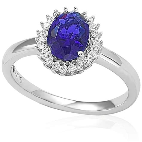 Suzy Levian Sterling Silver Created Blue Sapphire Ring Walmart Com