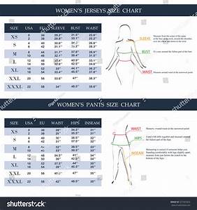 Women 39 S Jerseys And Pants Size Chart Measurements For Clothing