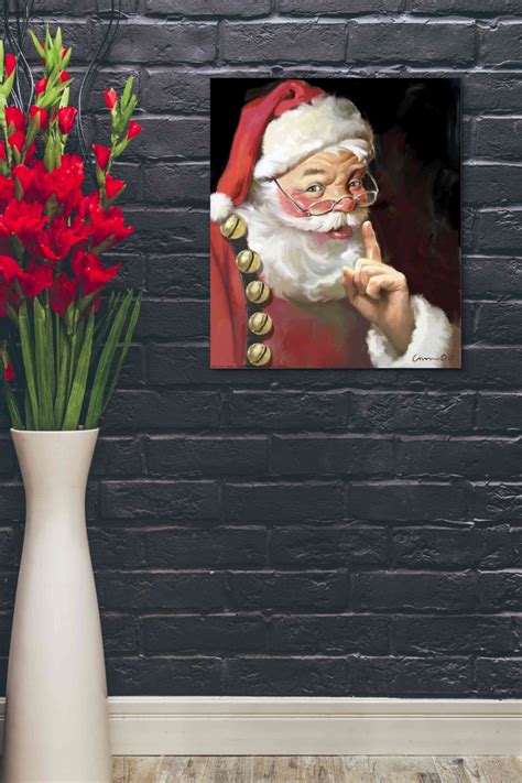 Epic Graffiti Shhh Santa By Yellow Cafe Canvas Wall Art Ebay