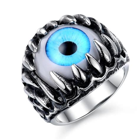 High Quality Cool Gothic The All Seeing Eye Rings Stainless Steel Claw
