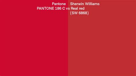 Pantone 186 C Vs Sherwin Williams Real Red Sw 6868 Side By Side