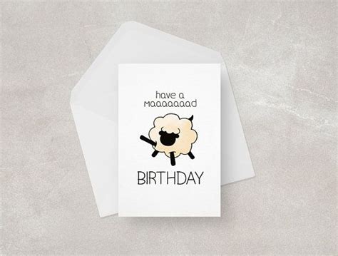Make a birthday card online ⏩ crello make your friends and family feel happy birthday card generator create incredible happy birthday cards in a.create your own happy birthday card in minutes. Funny Sheep Birthday Card Mad Birthday Crazy Lamb | Etsy ...