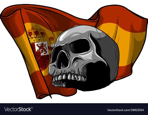 Human Skull With Spain Flag Royalty Free Vector Image
