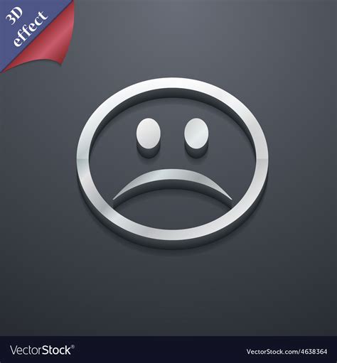 Sad Face Sadness Depression Icon Symbol 3d Style Vector Image