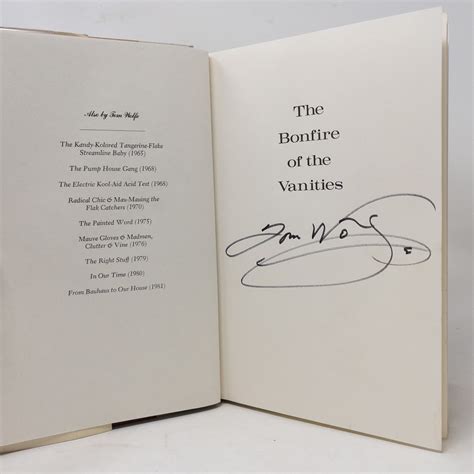 Tom Wolfe The Bonfire Of The Vanities Signed First Edition Book