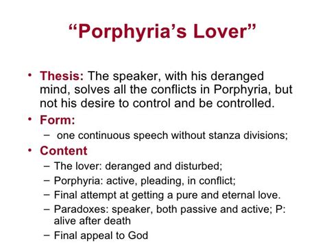 Porphyria S Lover