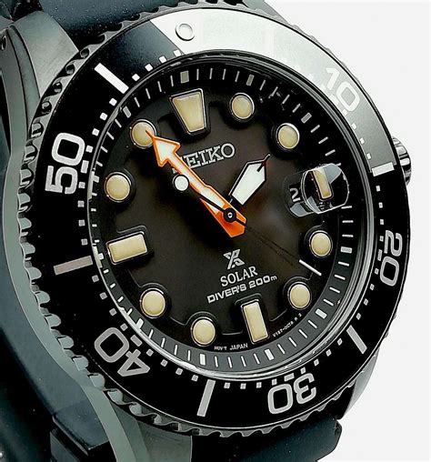 Seiko Prospex Solar Black Series Limited Edition Mens Divers Watch