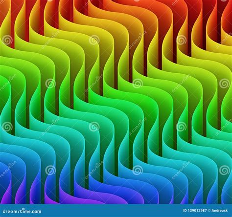 Abstract Rainbow Geometric Waves Pattern Stock Illustration