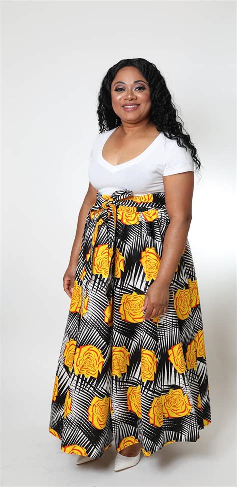 African Print Maxi Skirt With Headwrap 3 Stones Apparel