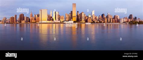 Skyline Of Midtown Manhattan Seen From The East River New York United