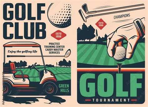 Golf Sport Vintage Posters Golf Club Tournament Or Championship Sport