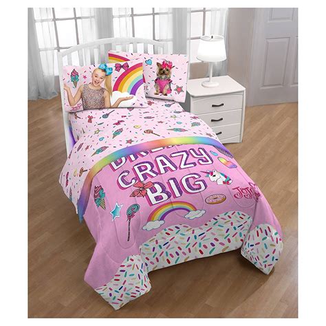 Jojo Siwa Reversible Twin Comforter And Sheet Set 4 Piece Bed In A Bag