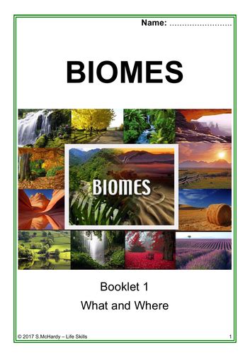 4 X Life Skills Activity Booklets For Sustainable Biomes Year 9 Nsw