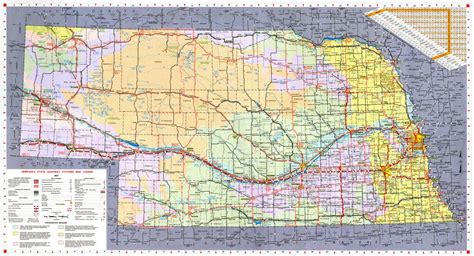 Large Detailed Nebraska State Highways System Map With Topographic