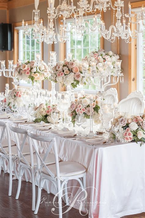Elegant Floral Crystal Head Table Decor And Details