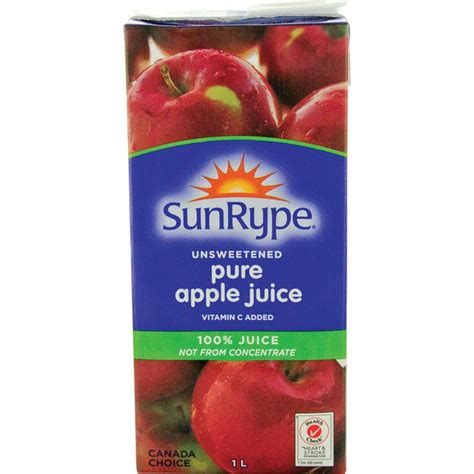 Apple juice is sourced from japan. Sunrype Pure Apple Juice - 1 Litre Tetra Box - 12 Pack