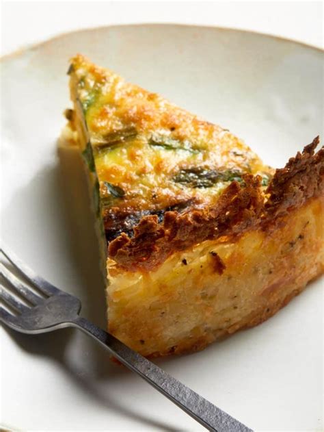 Spring Quiche With A Hash Brown Crust Spoon Fork Bacon
