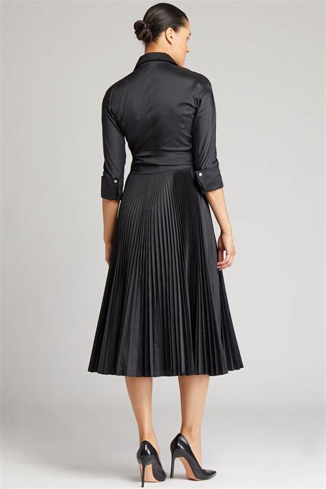Taffeta Shirtwaist Dress With Pleated Skirt In 2021 Chic Skirt