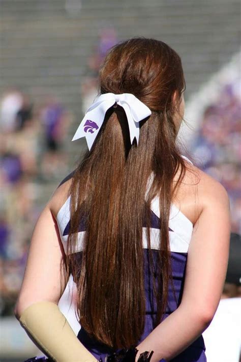 Kansas State University Cheerleader Hair Half Up Half Down Low