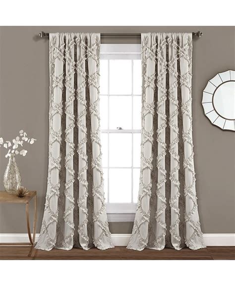 Lush Decor Ruffle Diamond Window Curtain Panels Neutral 54x84 Set Macys