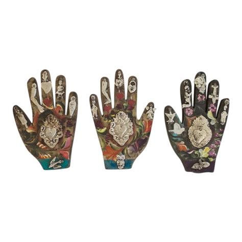 Hand Painted Medium Mexican Folk Art Milagros Set Of 3 Chairish