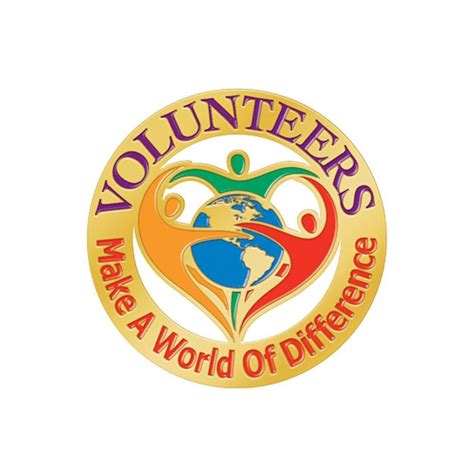 Volunteers Make A World Of Difference Lapel Pin With Card Positive
