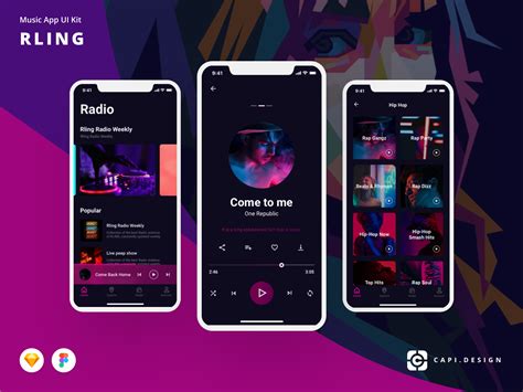 Free Music App Ui Kit Designs Themes Templates And Downloadable