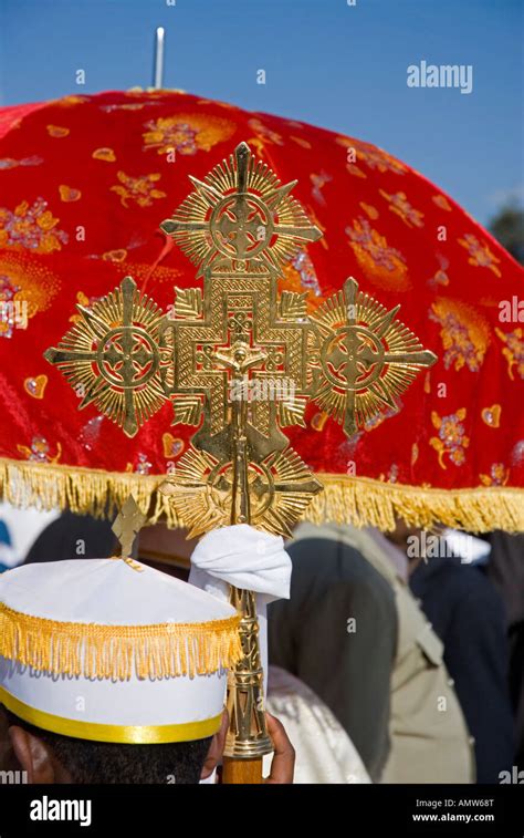 Deacon Of The Ethiopian Orthodox Church Carrying An Ornate Processional