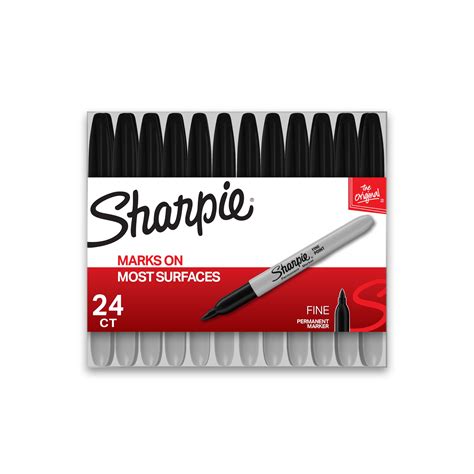 Sharpie Permanent Markers Fine Point Black 24 Count