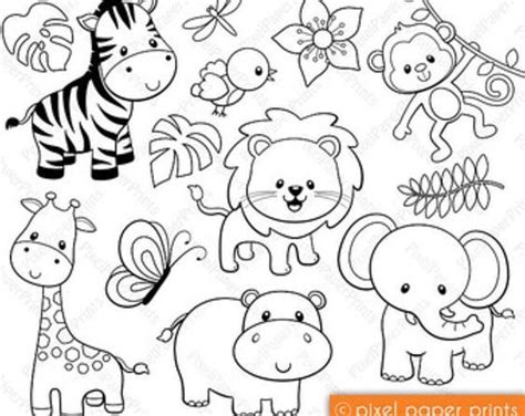 Color All The Living Things The Animals Elephant Hippopotamus Lion