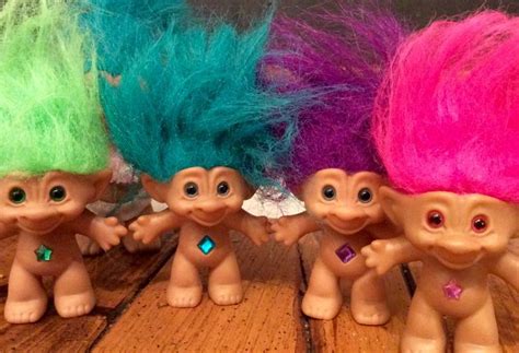 1990s Treasure Trolls Set Of 4 Vintage Trolls Treasure Troll Doll Ace Novelty Trolls Gem