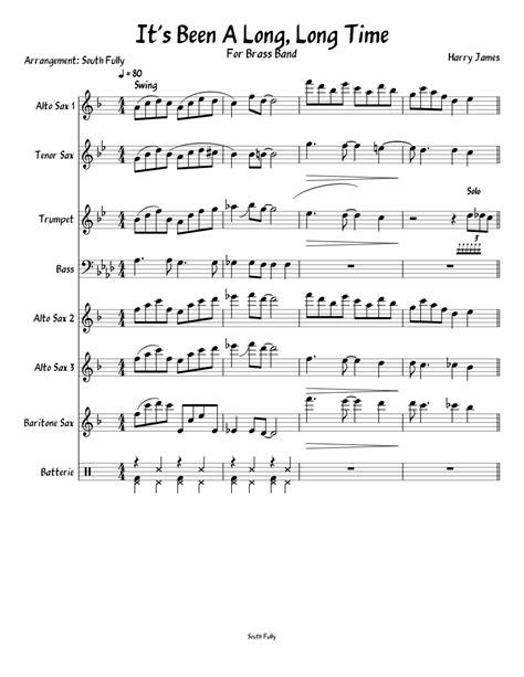 Its Been A Long Long Time Sheet Music For Trumpet In B Flat Drum