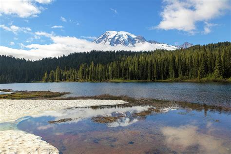 Reflection Lakes In Mount Rainier National Park Photograph By David Gn