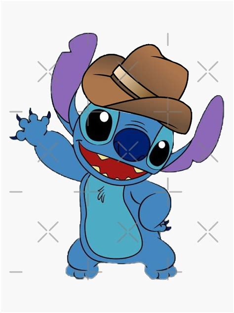 Stitch In Cowboy Hat Sticker For Sale By Ashleypearl Redbubble