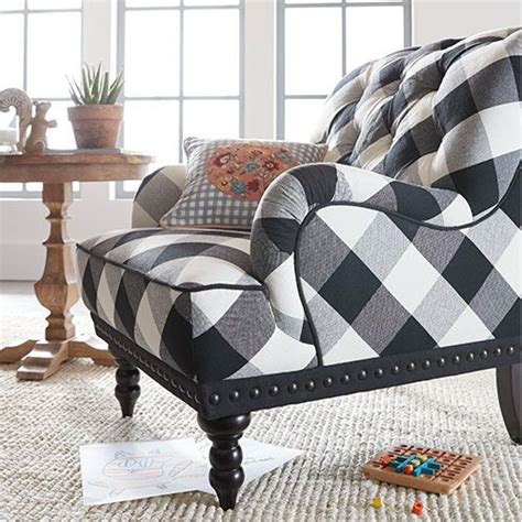 See 11 decorating ideas for using plaid in your home. Black, White, And Gray Plaid Fabric Armchair | Plaid ...