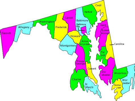 Map Of Maryland Counties Free Printable Maps