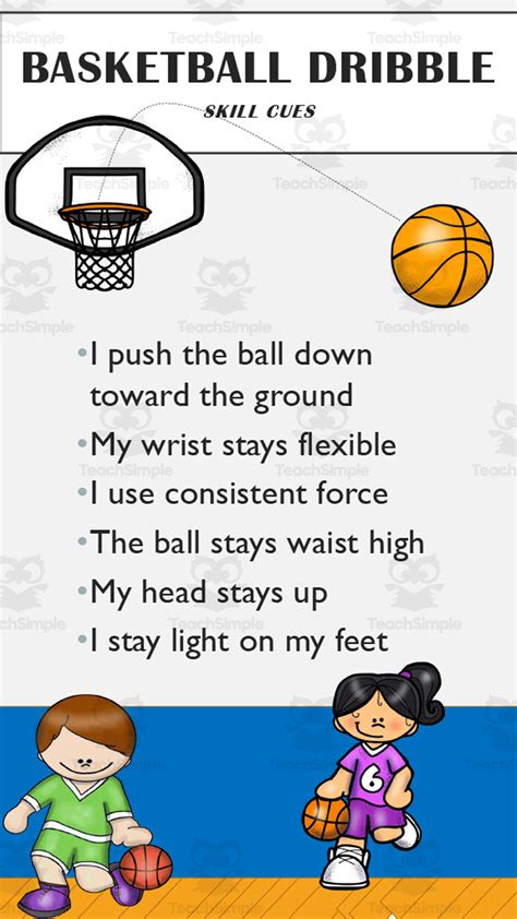 Basketball Dribble Skill Cues Poster By Teach Simple