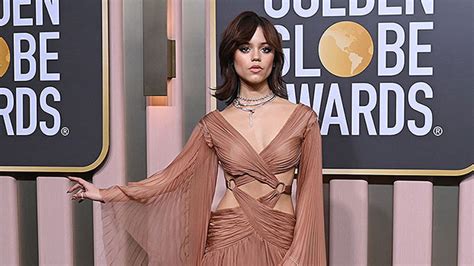 Jenna Ortega Flashes Her Abs In Sheer Tan Dress Silver Jewelry At
