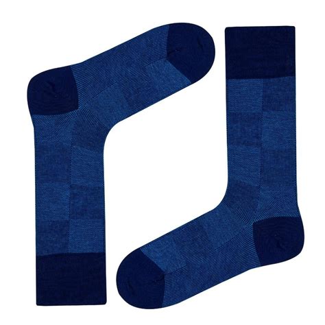 Love Sock Company Checkers Patterned Blue Crew Trouser Socks For Women