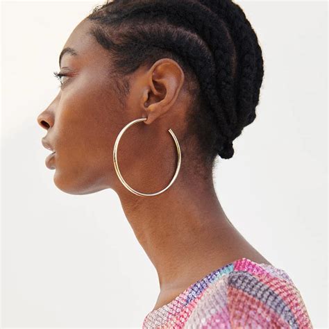 New Fashion Gold Color Big Circle Metal Hoop Earrings For Women Geometric Statement Round