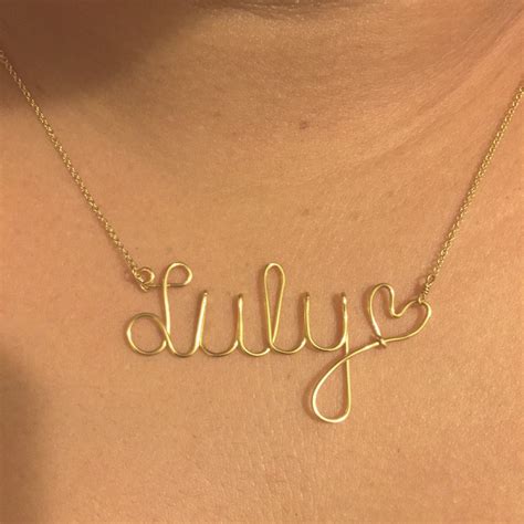 Put Your Name On A Necklace Handmade Item Gold Plated