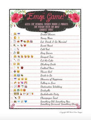 This what the emoji pictionary game looks like! Bridal Shower Emoji Game - Fun Unique Games DIY PDF ...