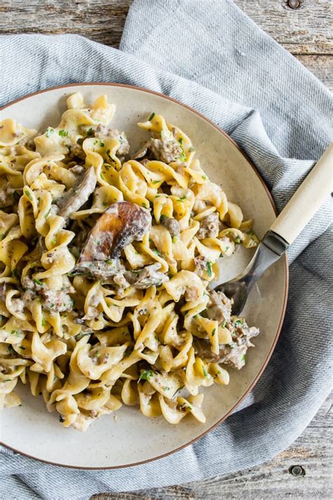 This delicious mushroom gravy recipe is the perfect way to take. One Pot Ground Beef Mushroom Stroganoff | Nutmeg Nanny