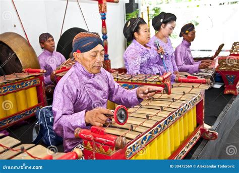 Gamelan Orchestra In Ratu Boko Palace Yogyakarta Indonesia Editorial
