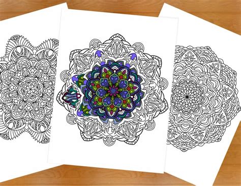 Printable Mandala Coloring Book 10 Unique Coloring Pages