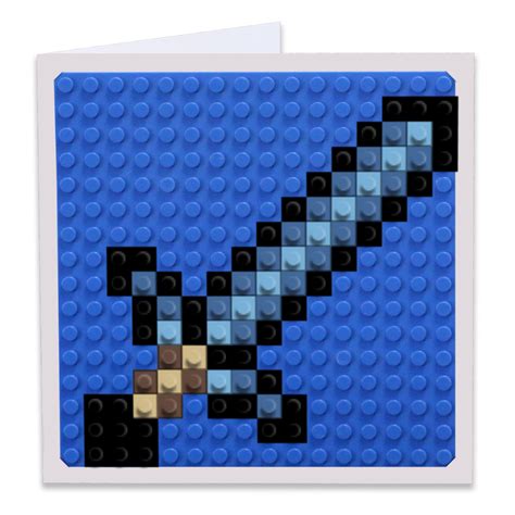 Minecraft Water Sword Build On Greeting Card Brik