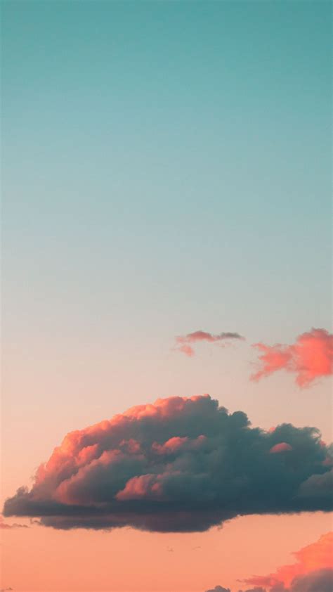 Download Wallpaper 938x1668 Clouds Sky Sunset Pink Iphone 876s6