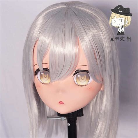 handmade silicone sexy female face kigurumi cosplay crossdress dms mask with open eyes and latex